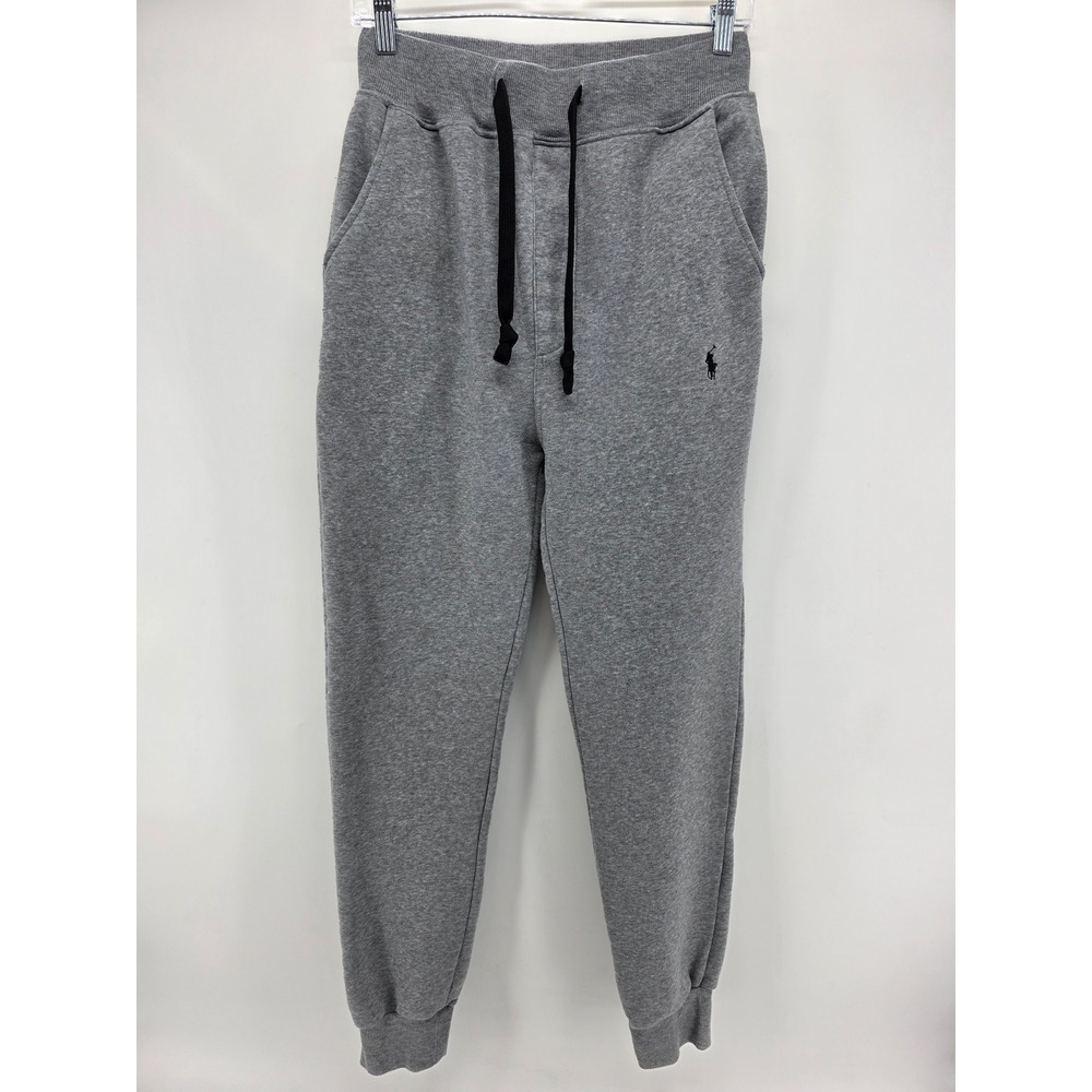 Polo Ralph Lauren Mens Gray Fleece Double knit Tech Sweatpants Sz M Pony Joggers